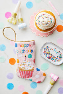 HAPPY BIRTHDAY PINK BAUBLE STOCKING