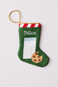 NICE (MILK & COOKIES) BAUBLE STOCKING