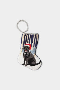 WOODLAND FROLIC BLACK LAB BAUBLE STOCKING