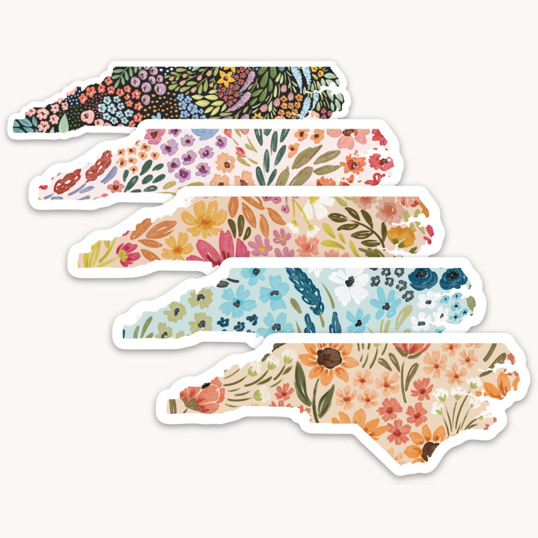 North Carolina Floral State Sticker