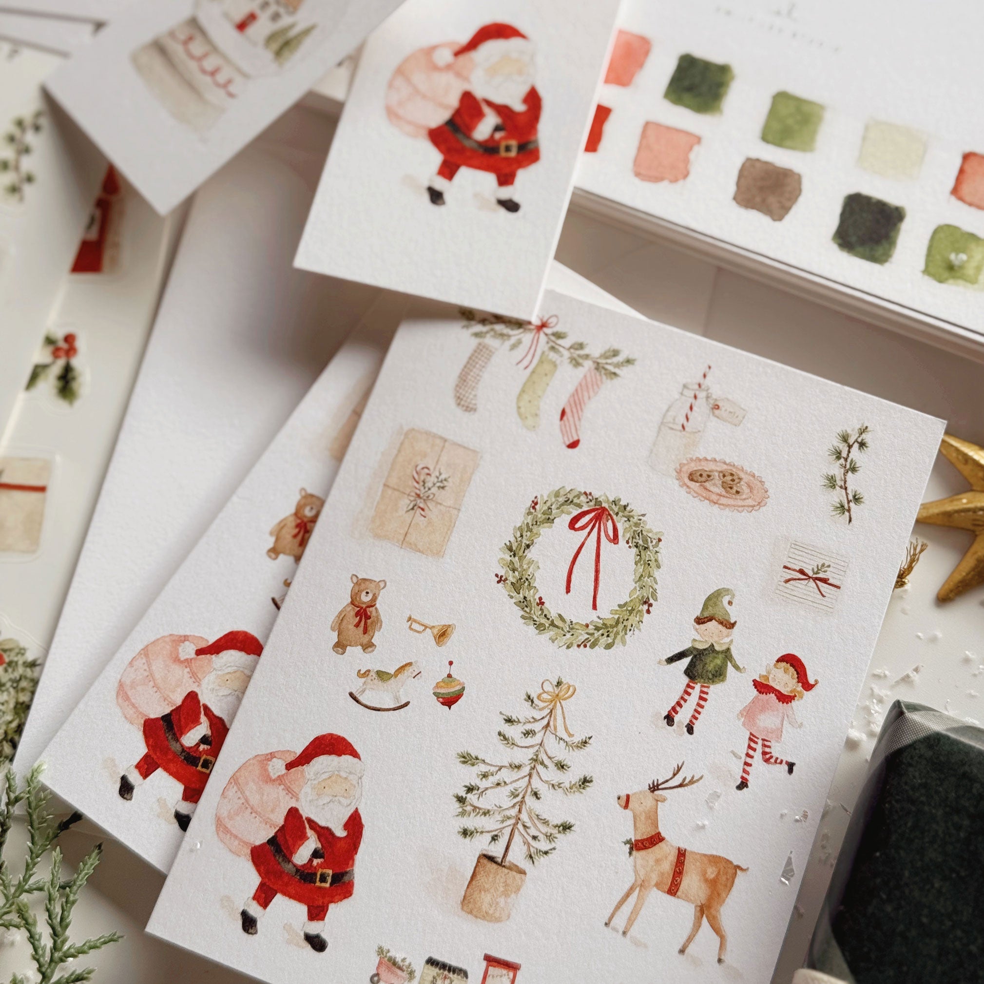 CHRISTMAS CHEER PAINTABLE NOTECARDS