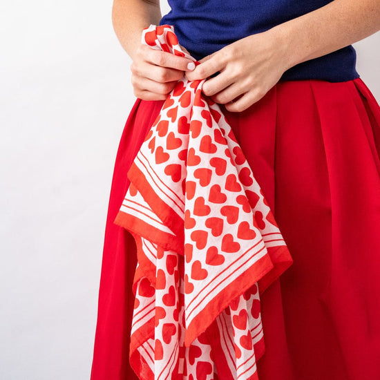 Olivia Heart Print Scarf 36" x 36"