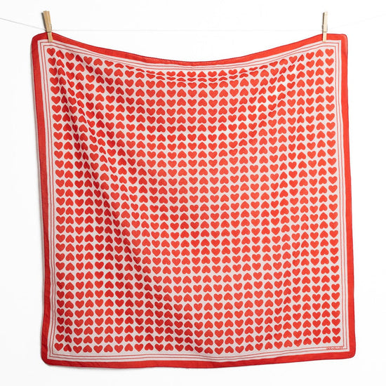 Olivia Heart Print Scarf 36" x 36"
