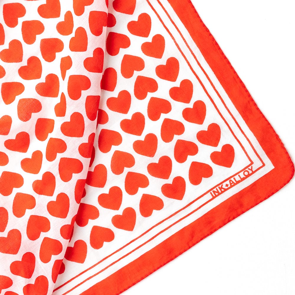 Olivia Heart Print Scarf 36" x 36"