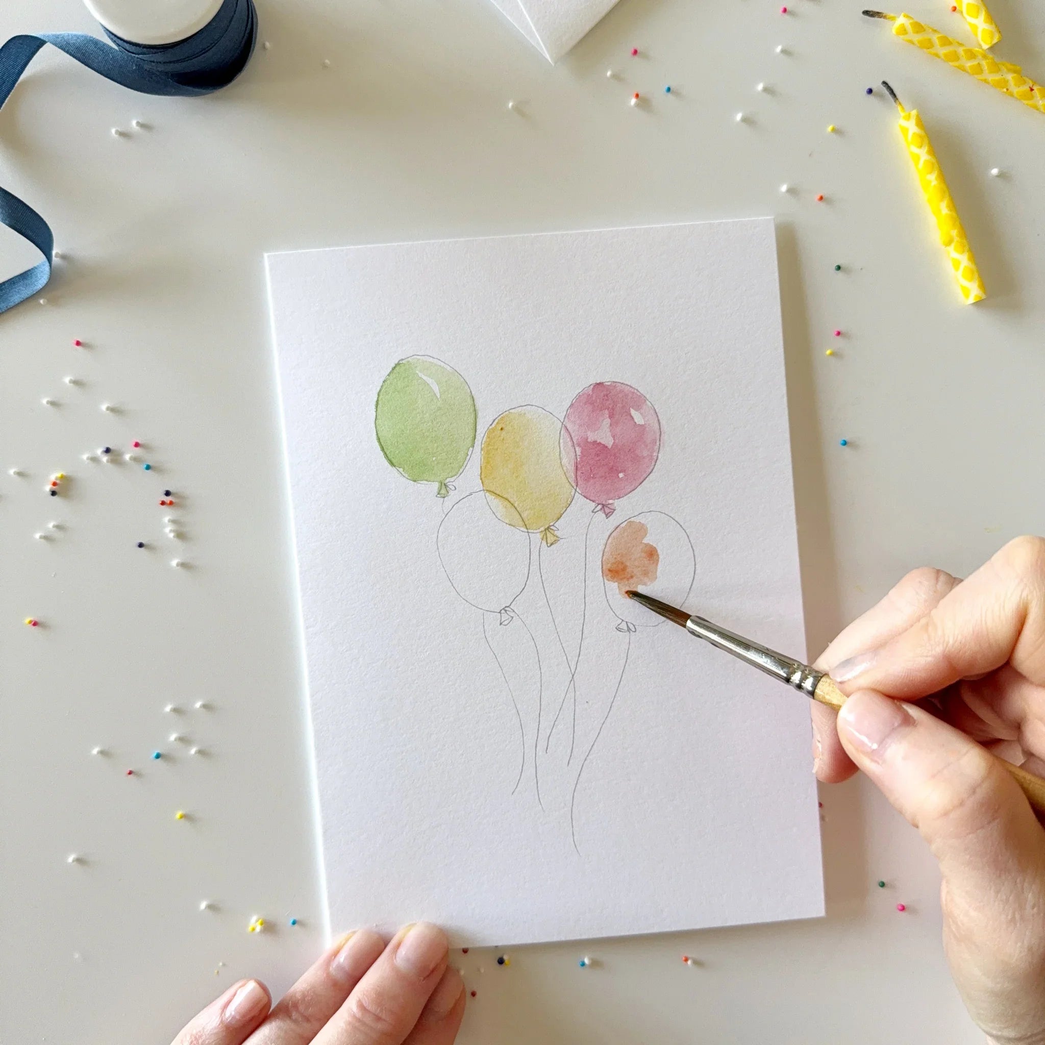 CELEBRATE PAINTABLE WATERCOLOR NOTECARD SET