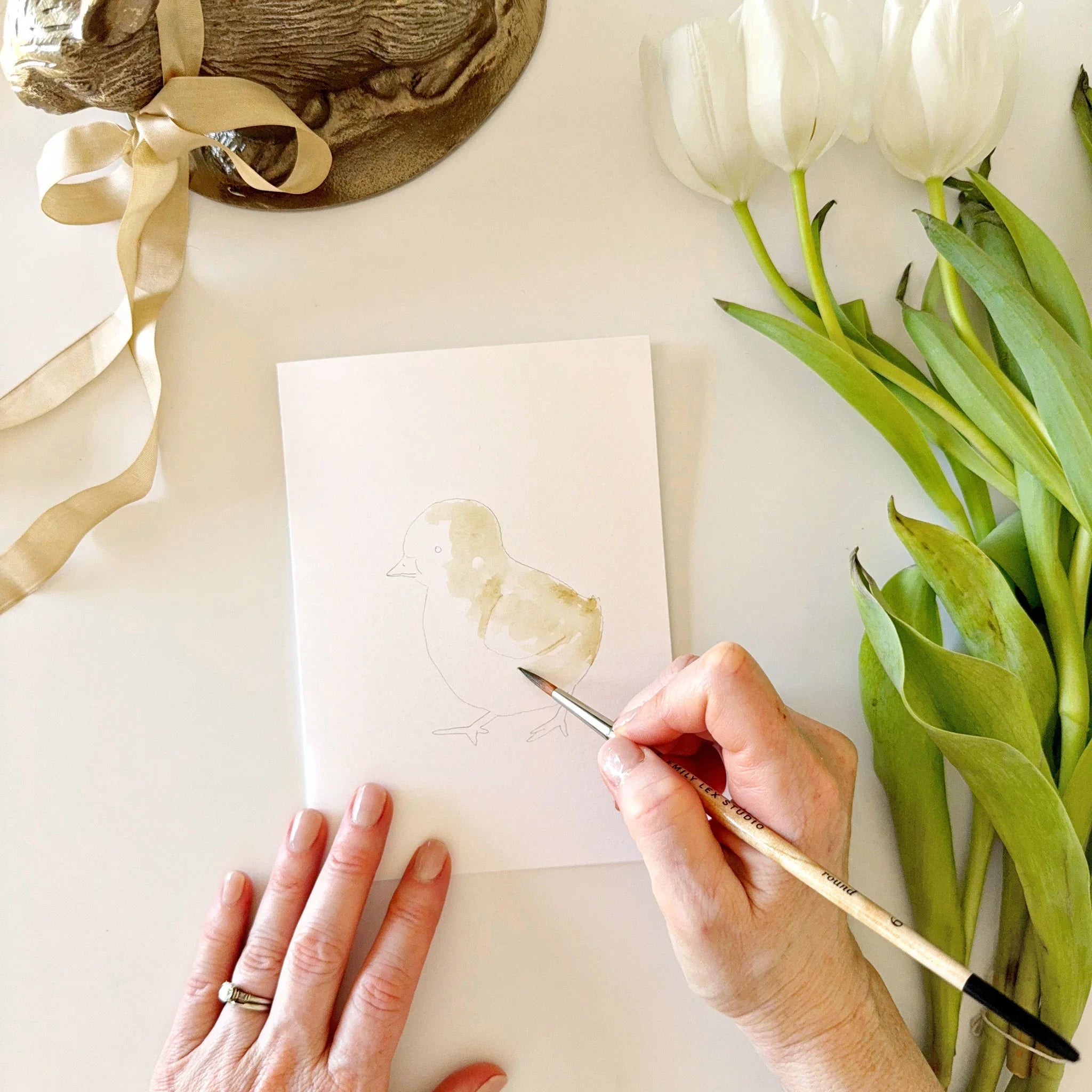 EASTER PAINTABLE WATERCOLOR NOTE CARD SET