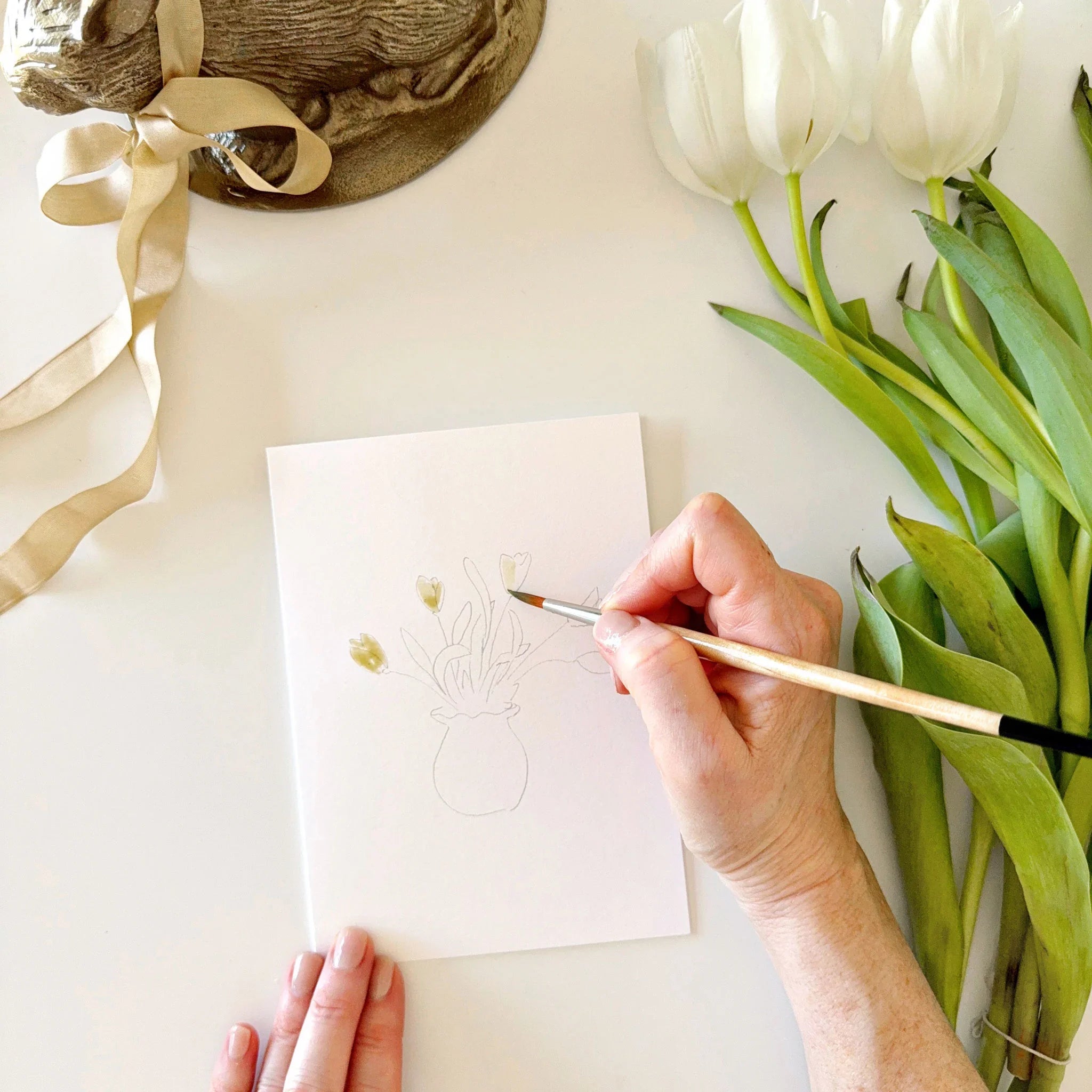 EASTER PAINTABLE WATERCOLOR NOTE CARD SET