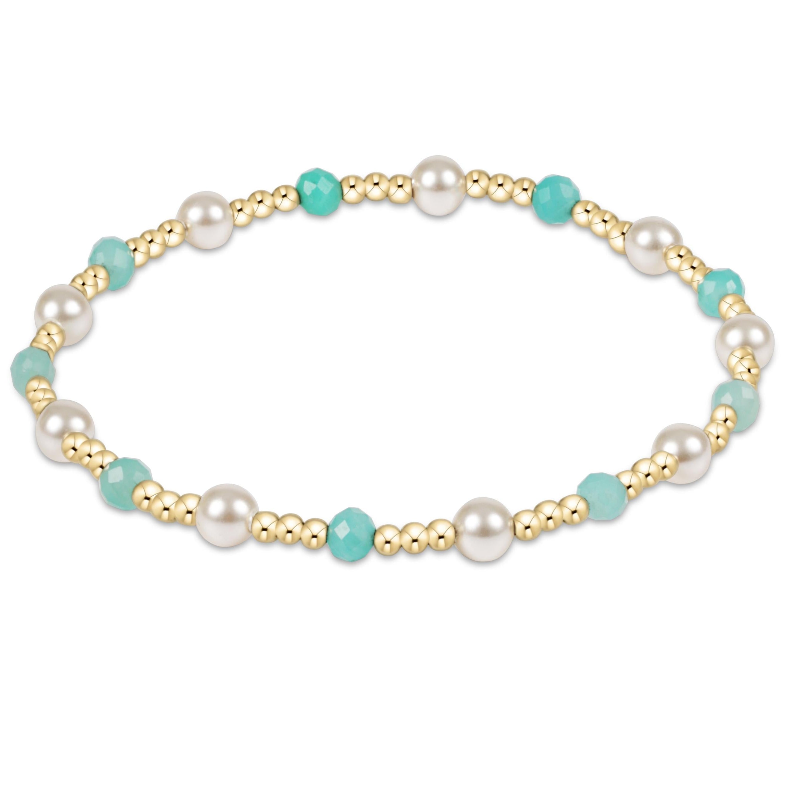 DIGNITY SINCERITY 4MM BEAD BRACELET AMAZONITE