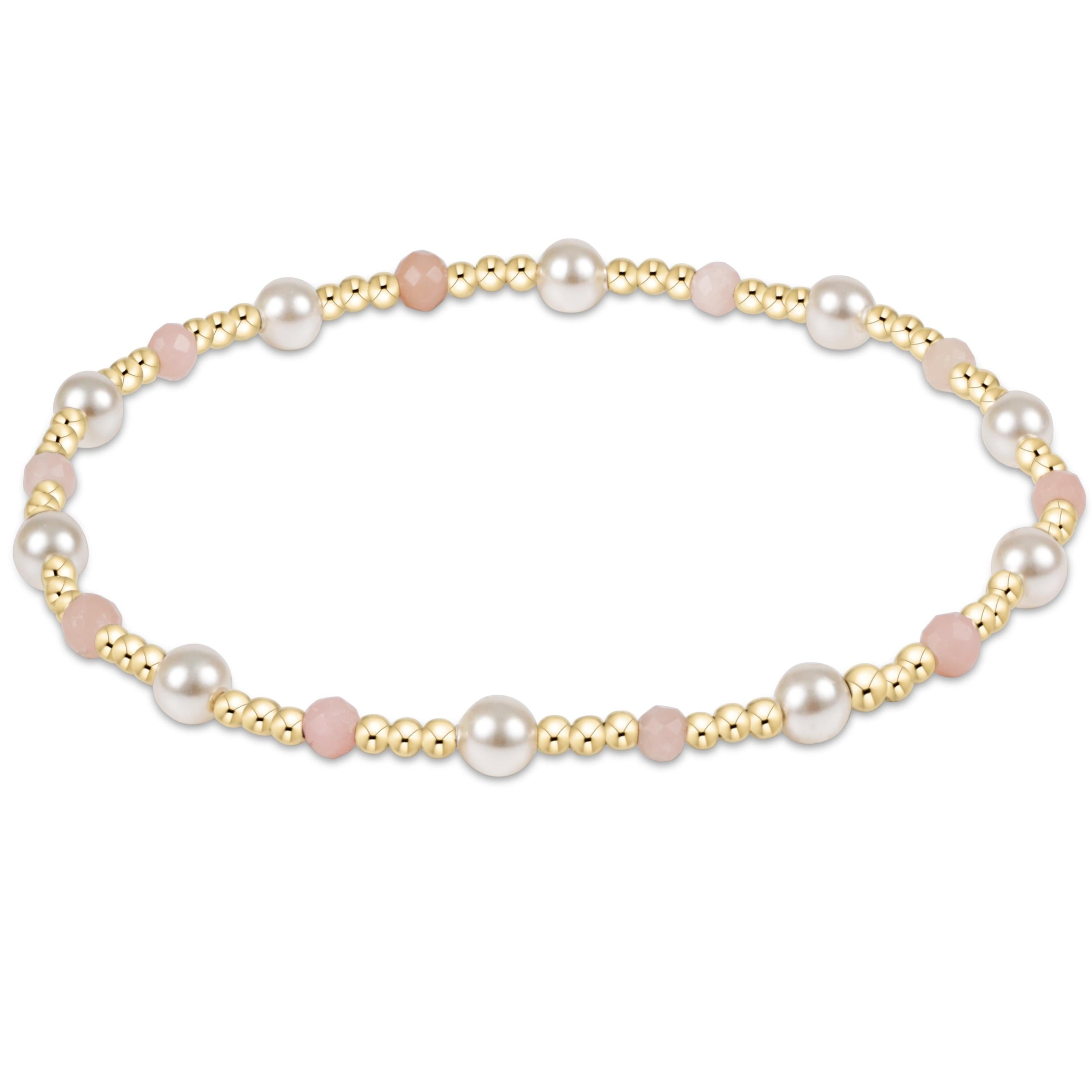 WORTHY 3MM BEAD BRACELET PINK OPAL