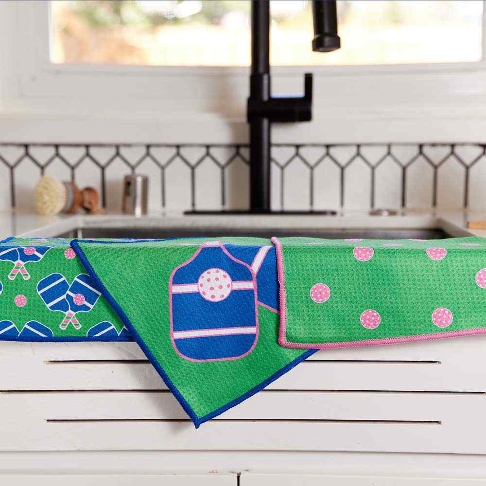 Pickleball Dish Cloth (set of 3) Blue