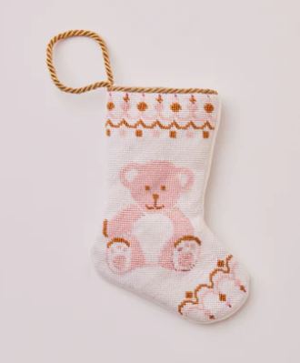 BEAR-Y CHRISTMAS IN PINK BAUBLE STOCKING