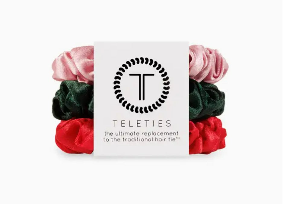 Silk Hair Scrunchie - Small - Poinsettia