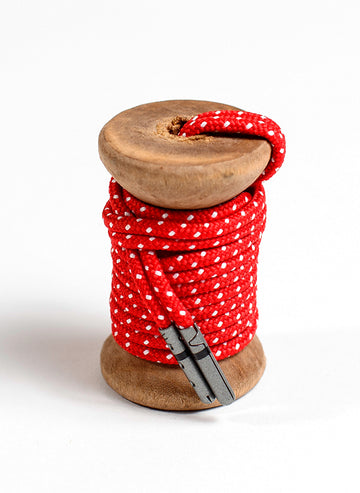 Red & White Ticked Shoelaces