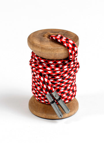 Red w/Black & White Braided Shoelaces
