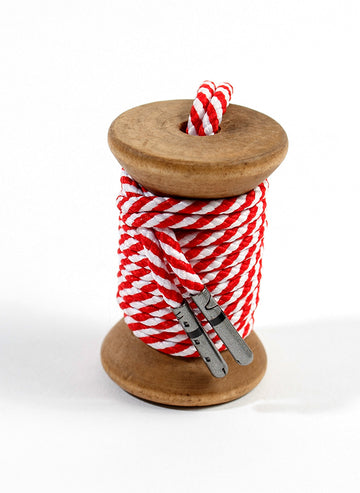 Red & White Striped Shoelaces