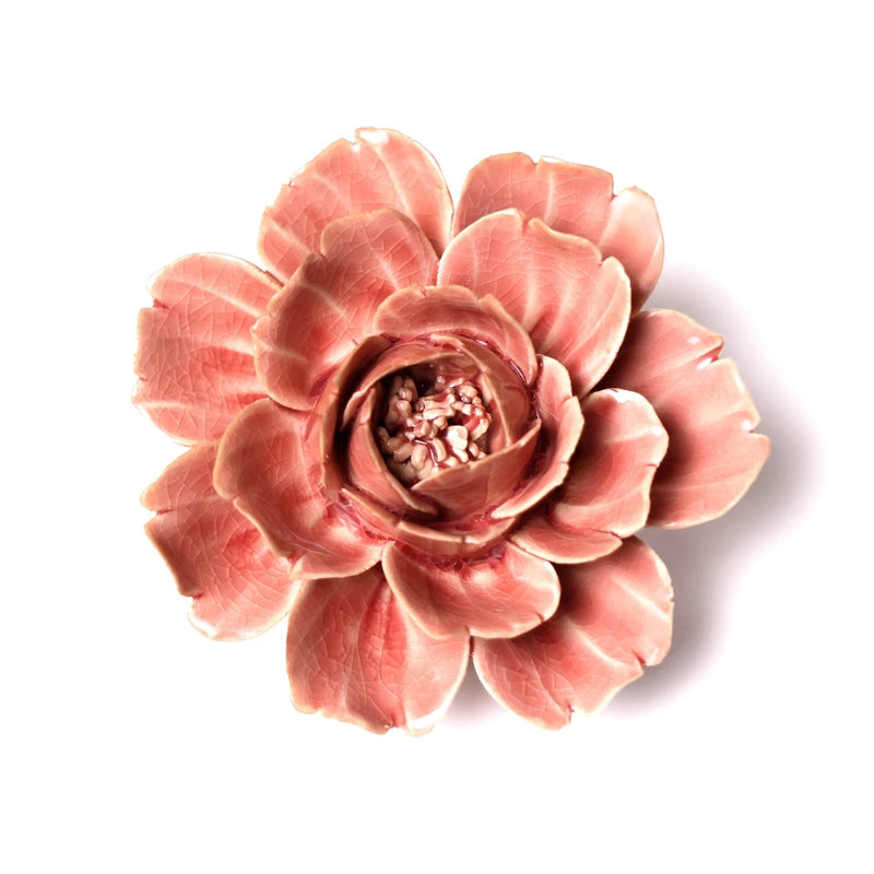 Ceramic Flower Coral Rose Pink