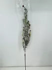 30" Glittered Snowy Red Berry Leaf Stem