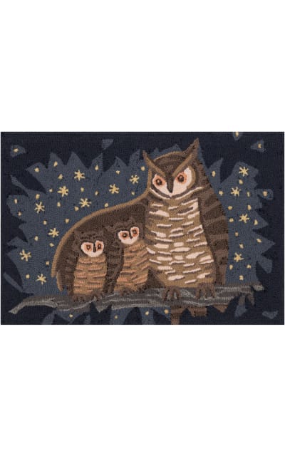 Owl Family Midnight Rug (20" x 30")