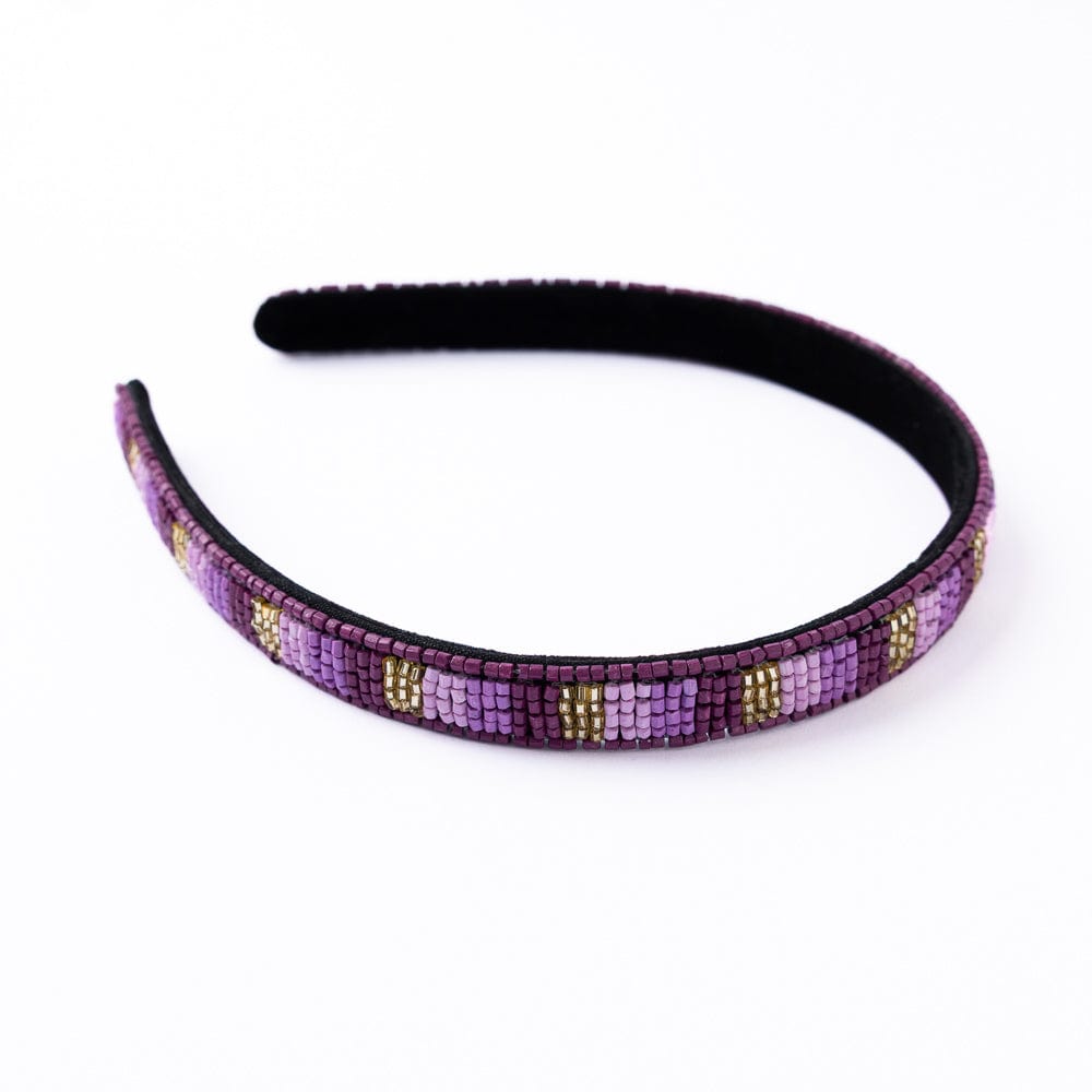Sadie Vertical Colorblock Thin Luxe Headband Purple