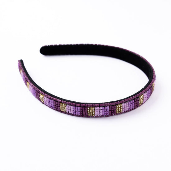 Sadie Vertical Colorblock Thin Luxe Headband Purple