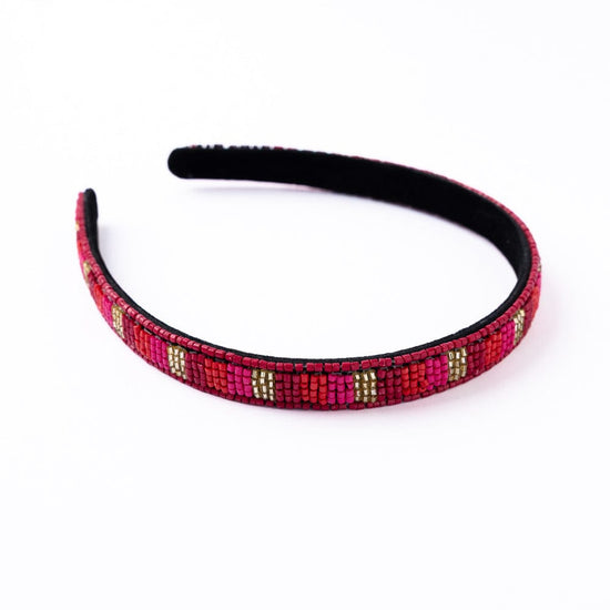 Sadie Vertical Colorblock Thin Luxe Headband Red