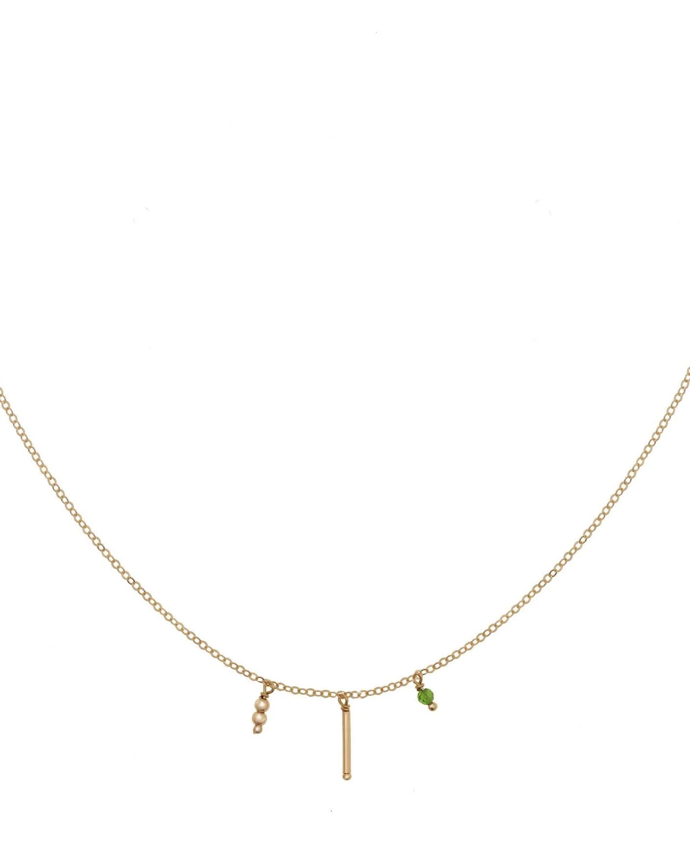 Saiya Emerald Necklace Gold
