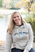 M - Lake Norman 1963 Striped Heather French Terry Hoodie Sweatshirt - M
