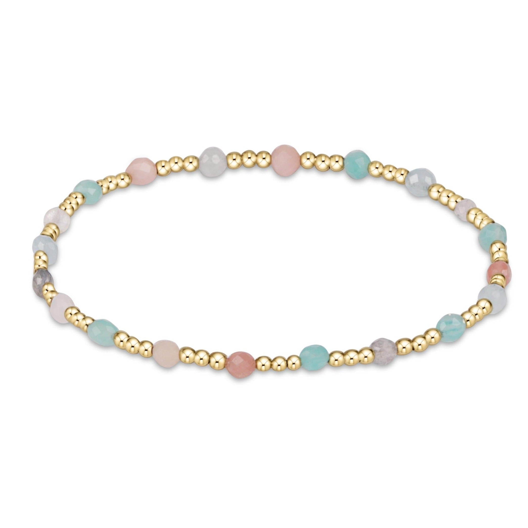 Extends - Gemstone Gold Sincerity Pattern 3mm Bead Bracelet - Hot Mess SS25