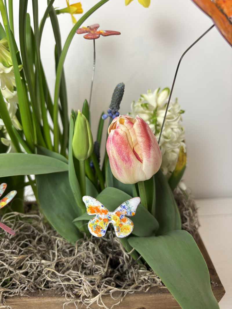 Copper Enamel Butterflies Poke - Small
