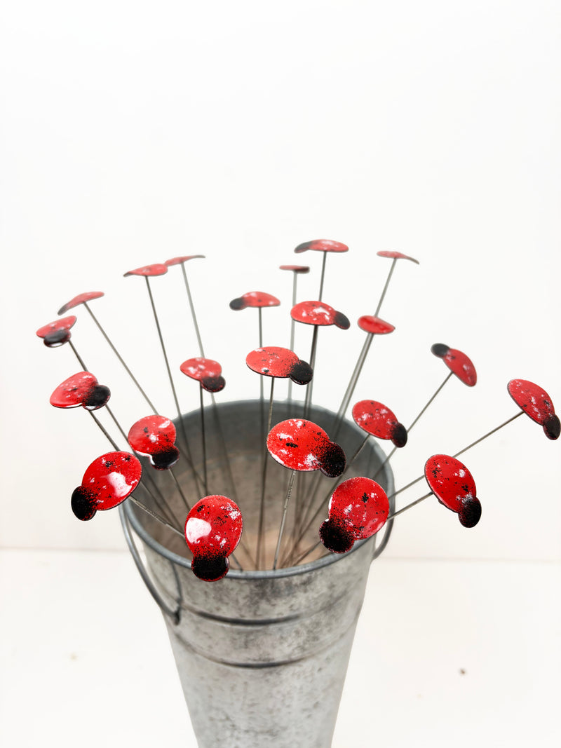 Copper Enamel Ladybugs Poke - Small
