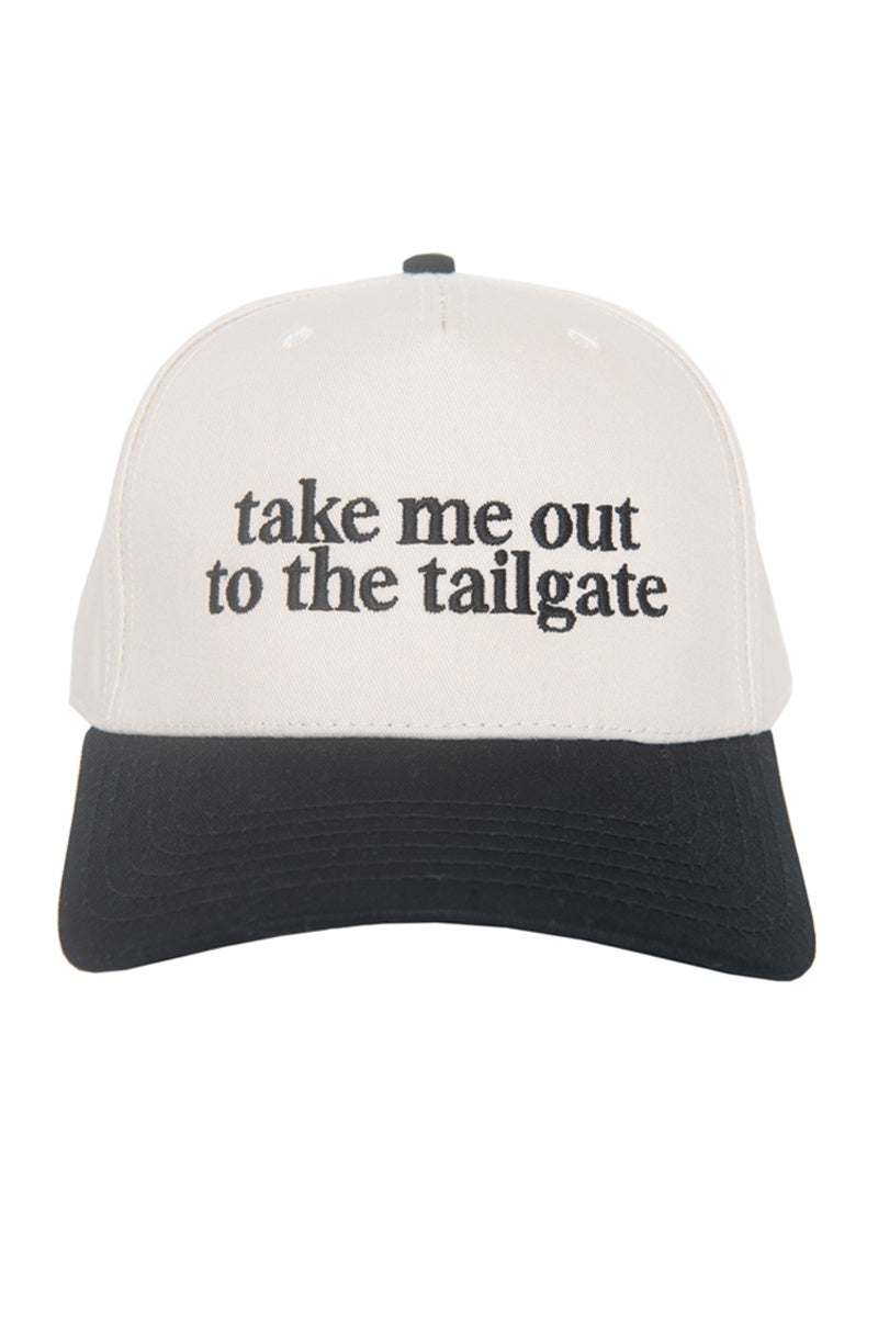 TAKE ME OUT TO THE TAILGATE TWO-TONED HAT-BLACK/TAN