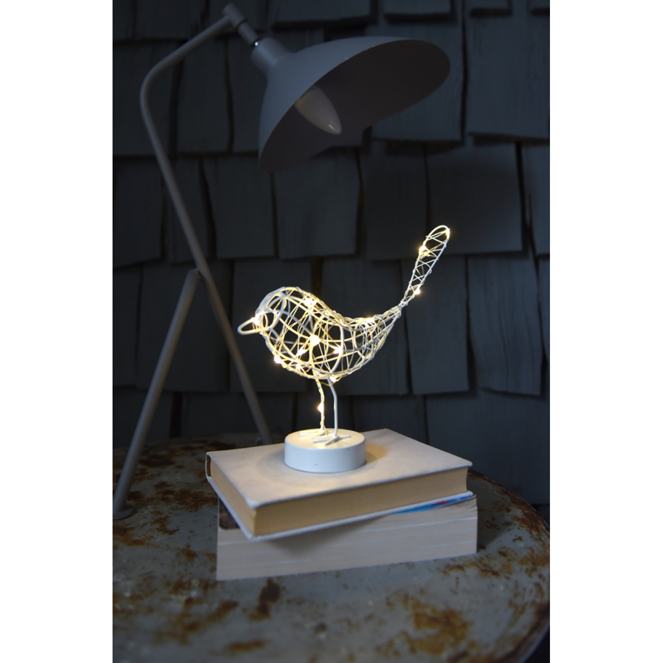 Table Robin Light - Cute LED Ornament - Color: Copper