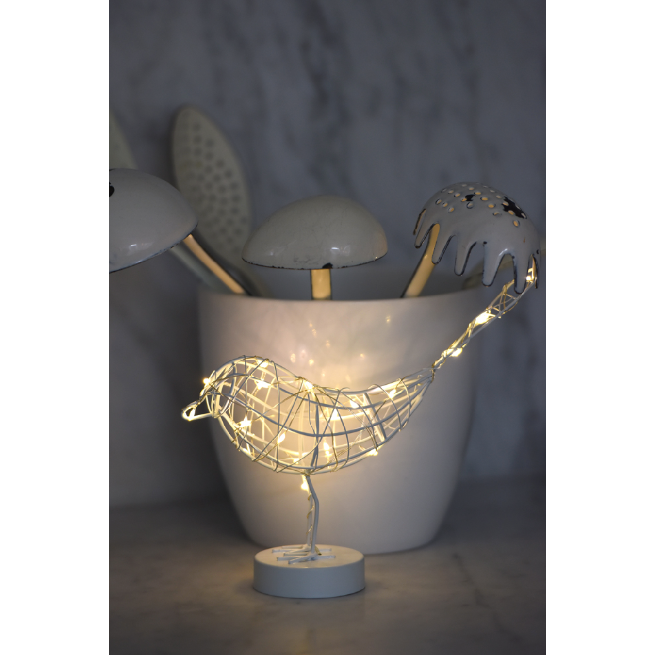 Table Robin Light - Cute LED Ornament - Color: Copper