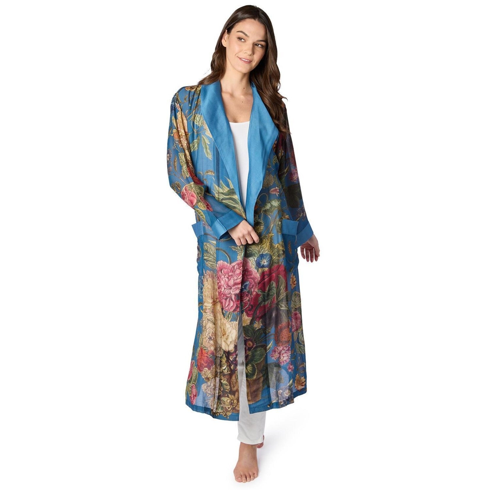PRIMULA ROBE PRINT TEAL ROBE