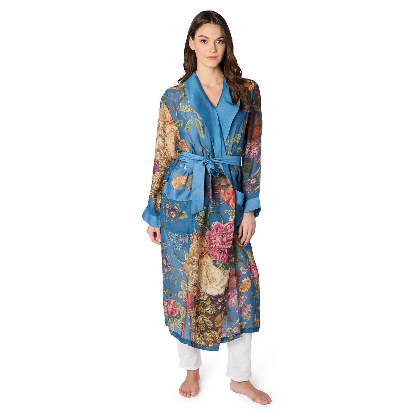 PRIMULA ROBE PRINT TEAL ROBE