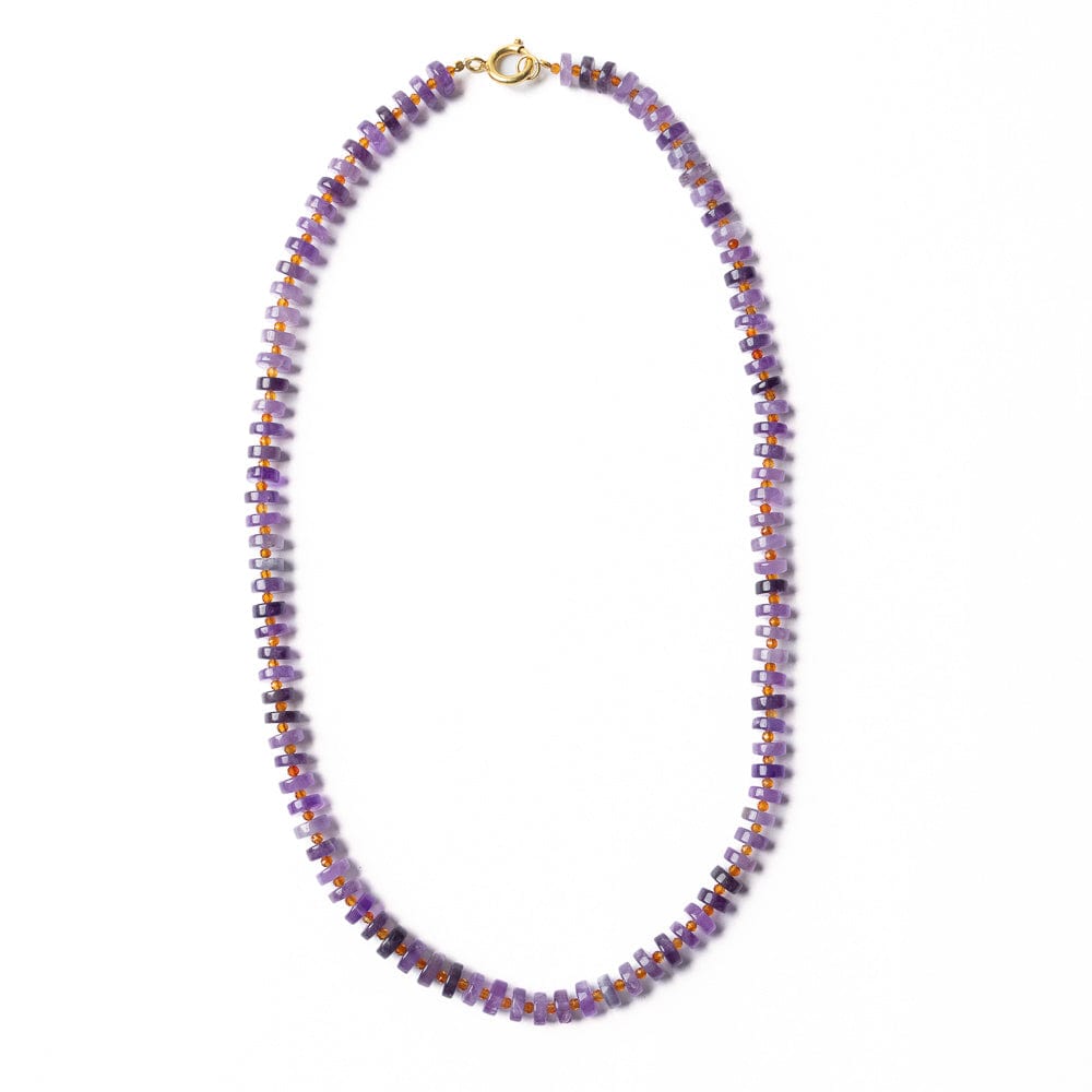 Vivianne Amethyst w/ Carnelian Necklace 18"