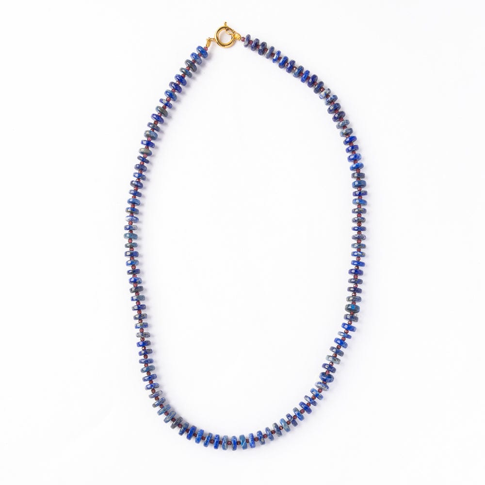 Vivianne Lapis w/ Garnet Necklace 18"