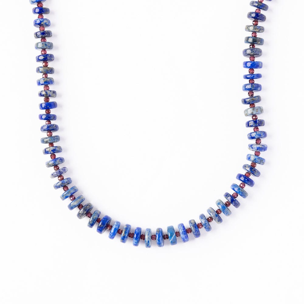 Vivianne Lapis w/ Garnet Necklace 18"
