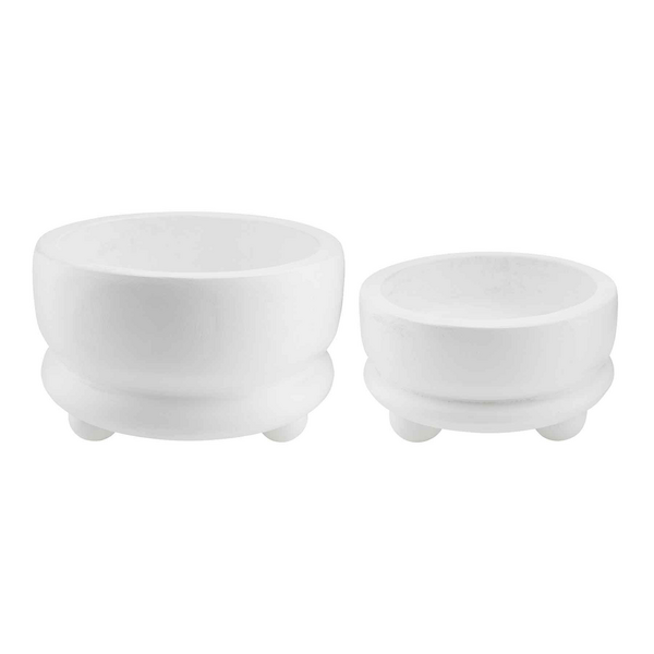 White, Footed Bowl (set of 2)