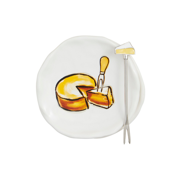Martini Tapas Plate & Fork Set