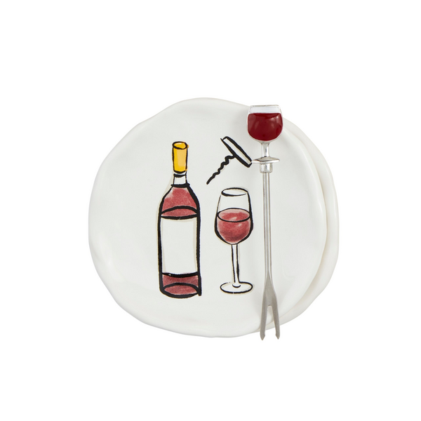 WINE ICON TAPAS PLATE & FORK SET