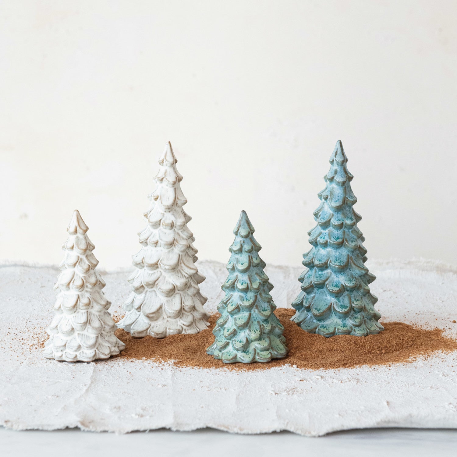 3" ROUND X 5 1/2" STONEWARE TREE-CREAM