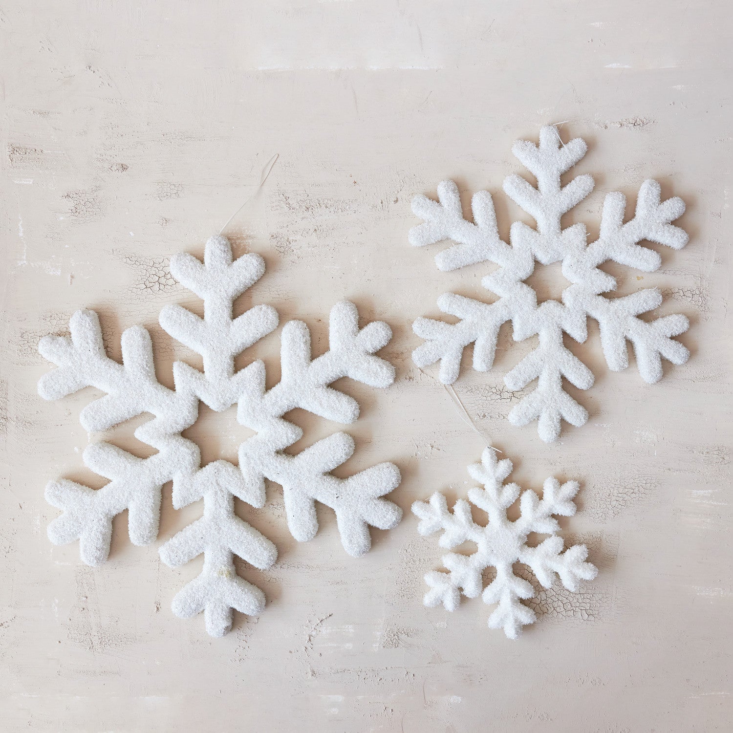 93/4" FLOCKED FOAM SNOWFLAKE
