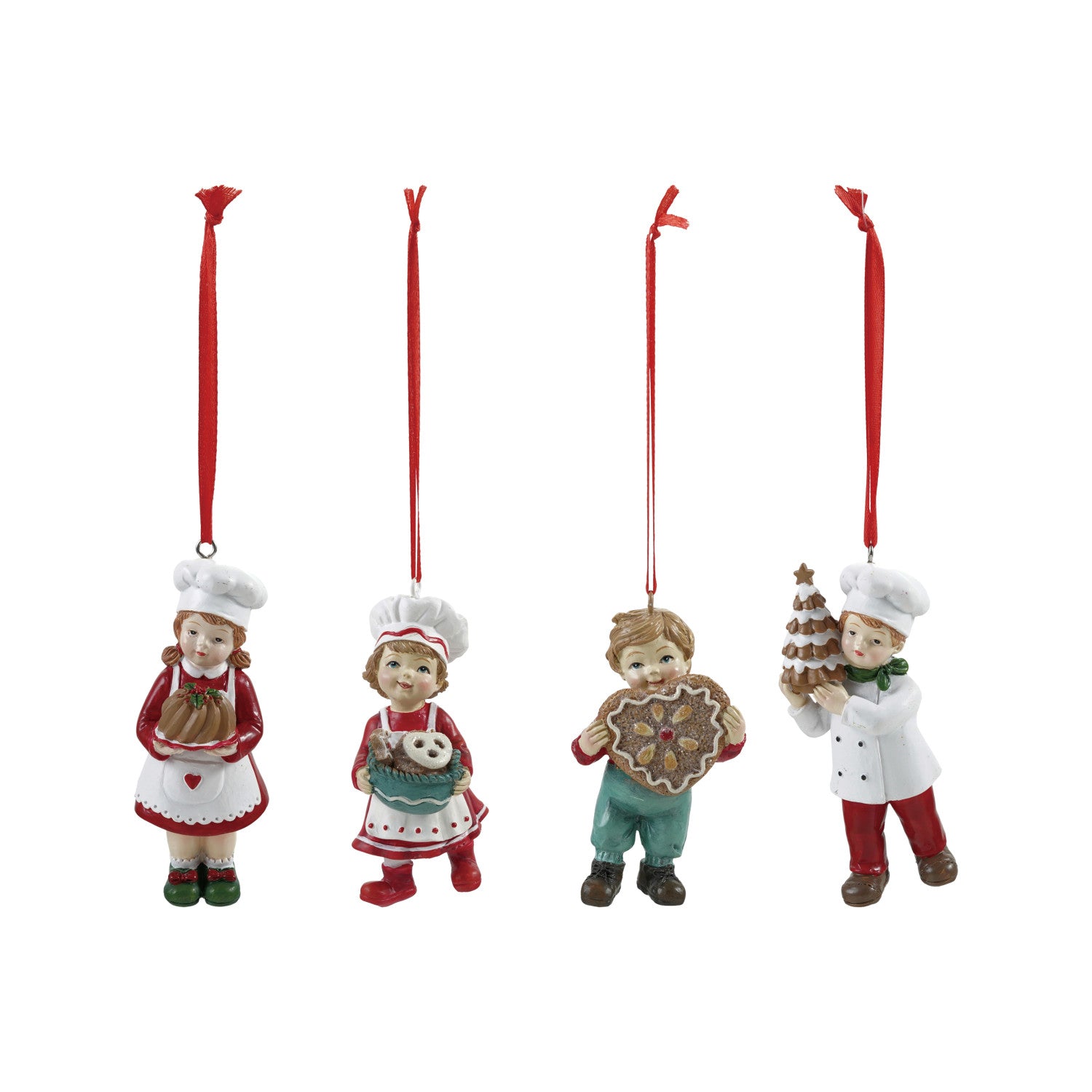 RESIN CHILD W/GINGERBREAD ORNAMENT